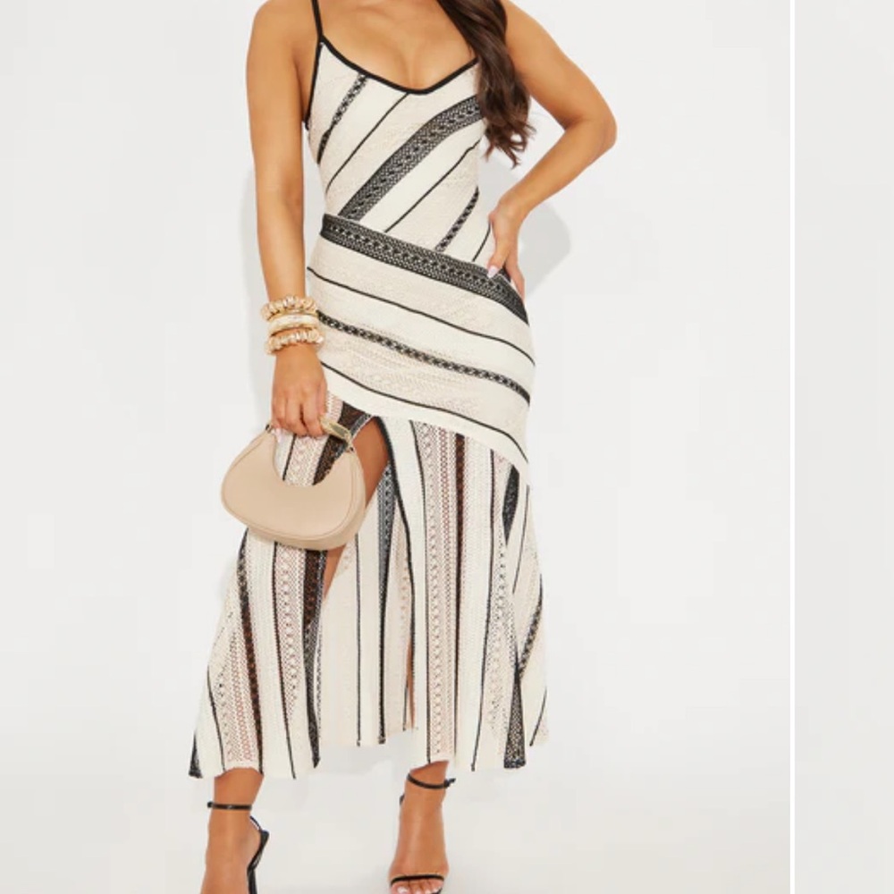 Striped Black and White Maxi Dress